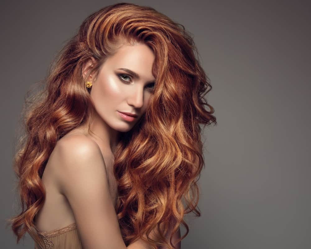 Redhead with Curly Long Hair by Mark James Hair Studio